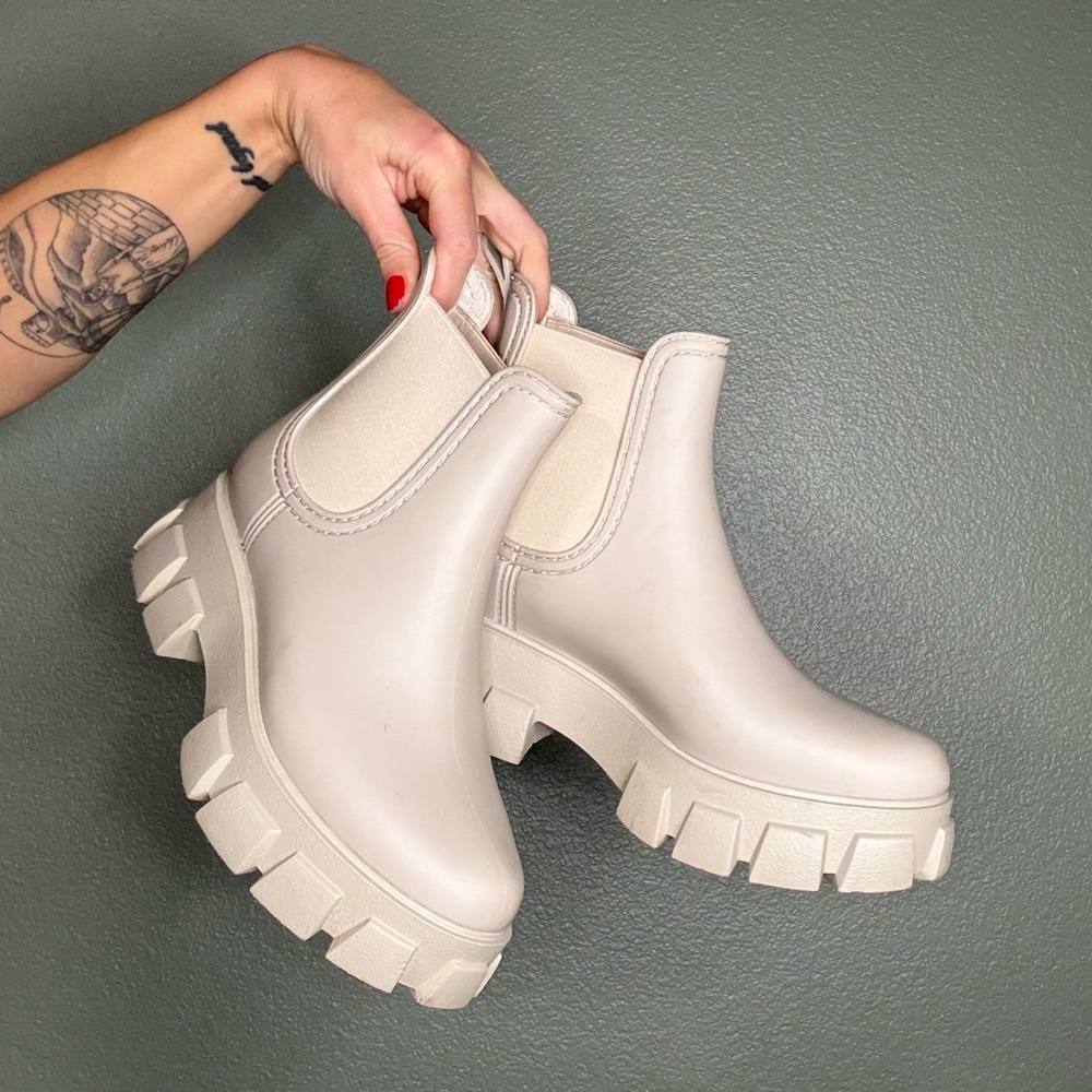 Jeffrey Campbell Cream Ankle Booties